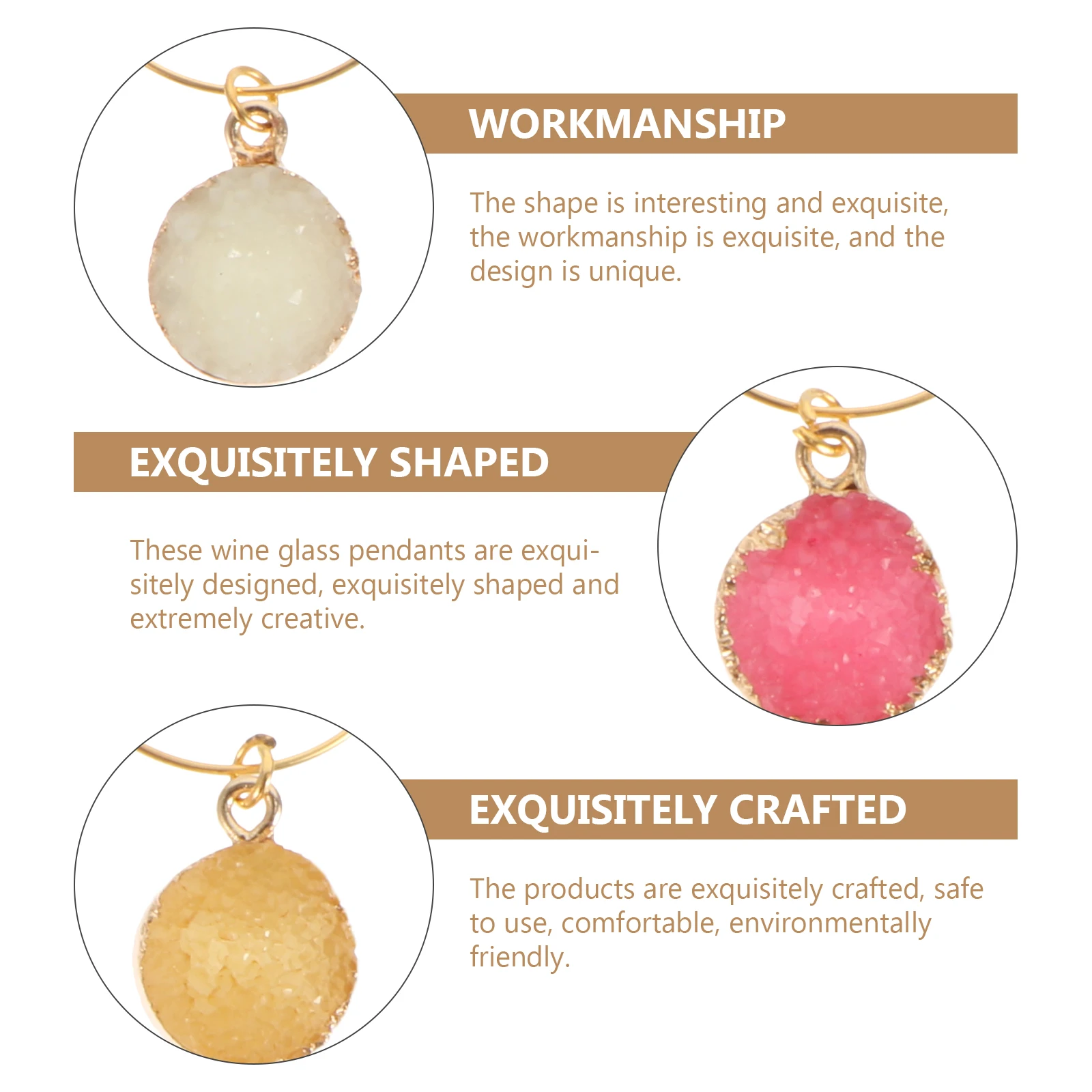 

6pcs Wine Glass Charms Colorful Wine Alloy Charm Decorative Drink Tags Unique Design Easy Clean Gift Idea For Family Friends