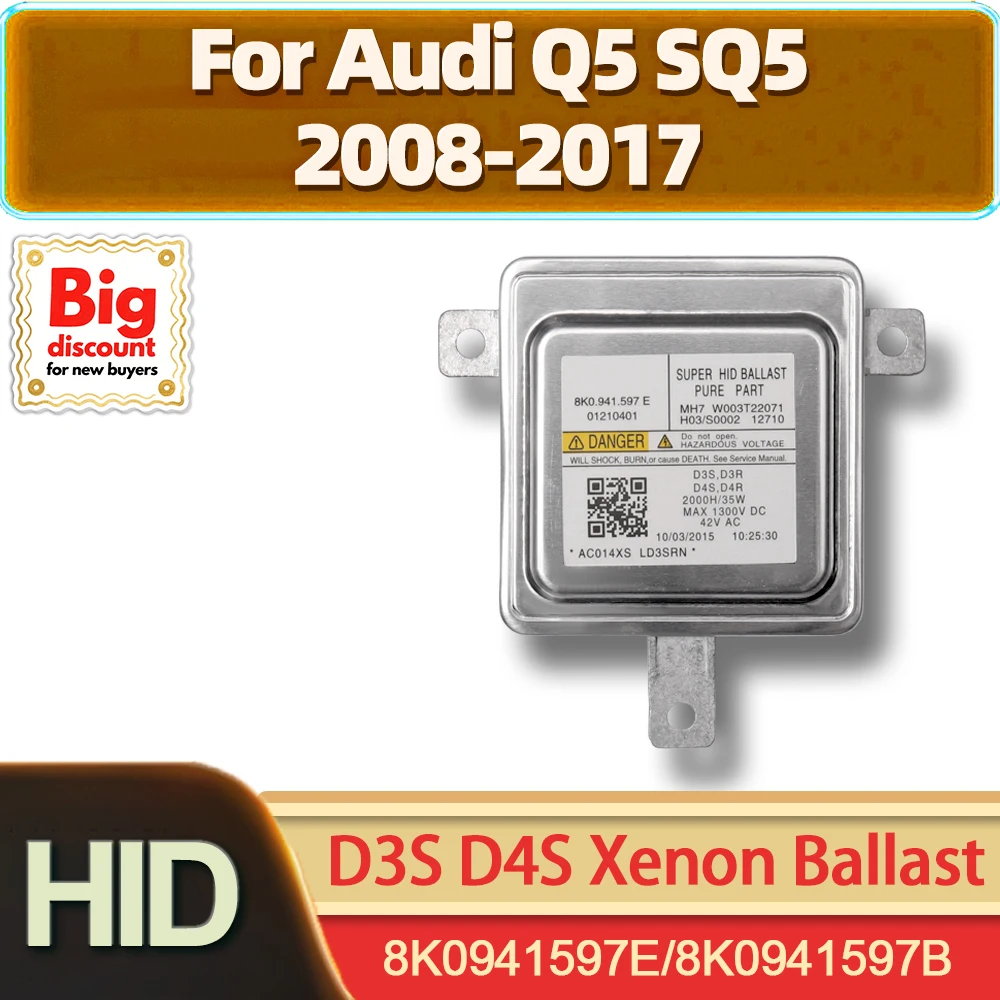 

TEENRAM HID Xenon Headlight Ballast Control Unit OEM 8K0941597E 8K0941597B Xenon Light Ballast D3S D4S For Audi Q5 SQ5 2008-2017
