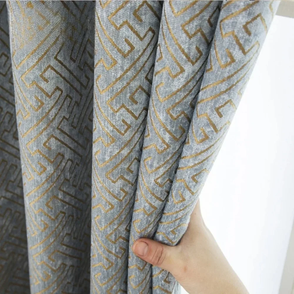 

350cm Height Custom Made Modern Window Curtain Fabrics Jacquard Curtains Blackout Luxury Doors For Bedroom Living Room Drapes