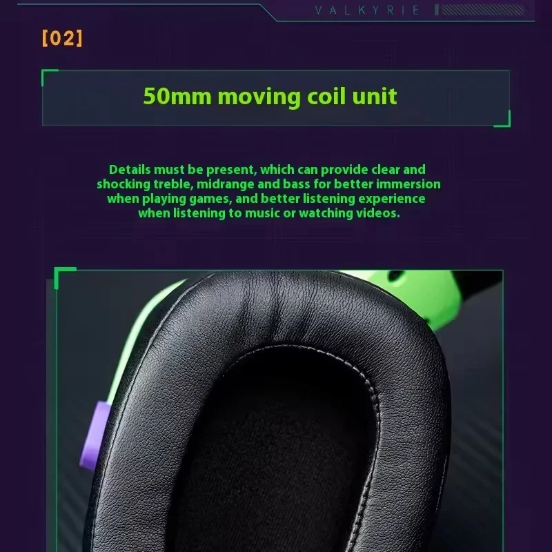 VALKYRIE VK S1 Headphone Gaming Tri-Mode Nirkabel Chip Esports Ai Peredam Kebisingan dengan Mikrofon Earphone Gaming PC Kustom