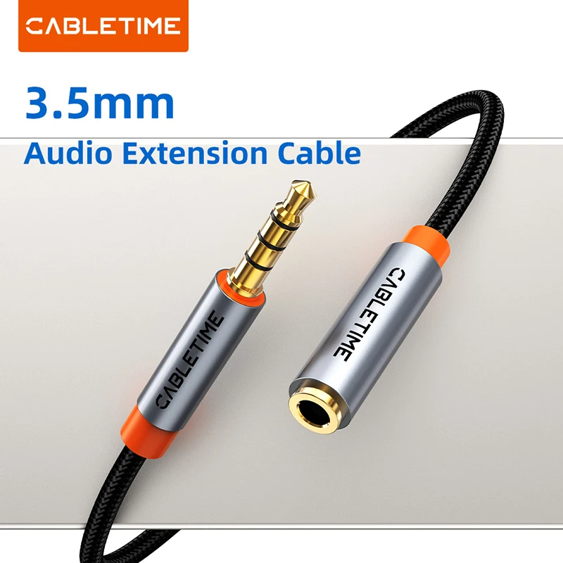CABLETIME 3.5mm Aux Cord Extension Cable Audio Mic Cable 3.5mm HiFi Jack Cord for Phone Audio Speakers Headphones
