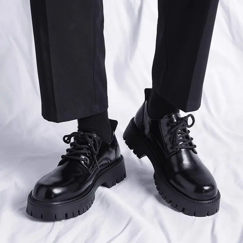 

Мужская весенне-осенняя новая черная простая повседневная обувь с увеличенной высотой, противоскользящая, износостойкая мужская обувь с низким вырезом внутри