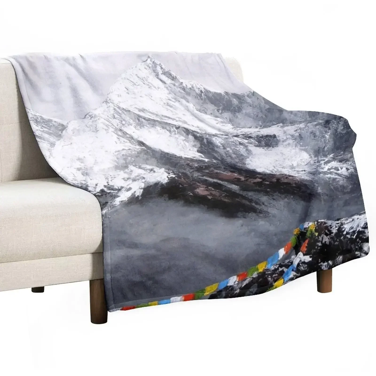 Panoramic View Of Everest Mountain Throw Blanket decorative Soft Soft Big Blankets For Baby Blankets