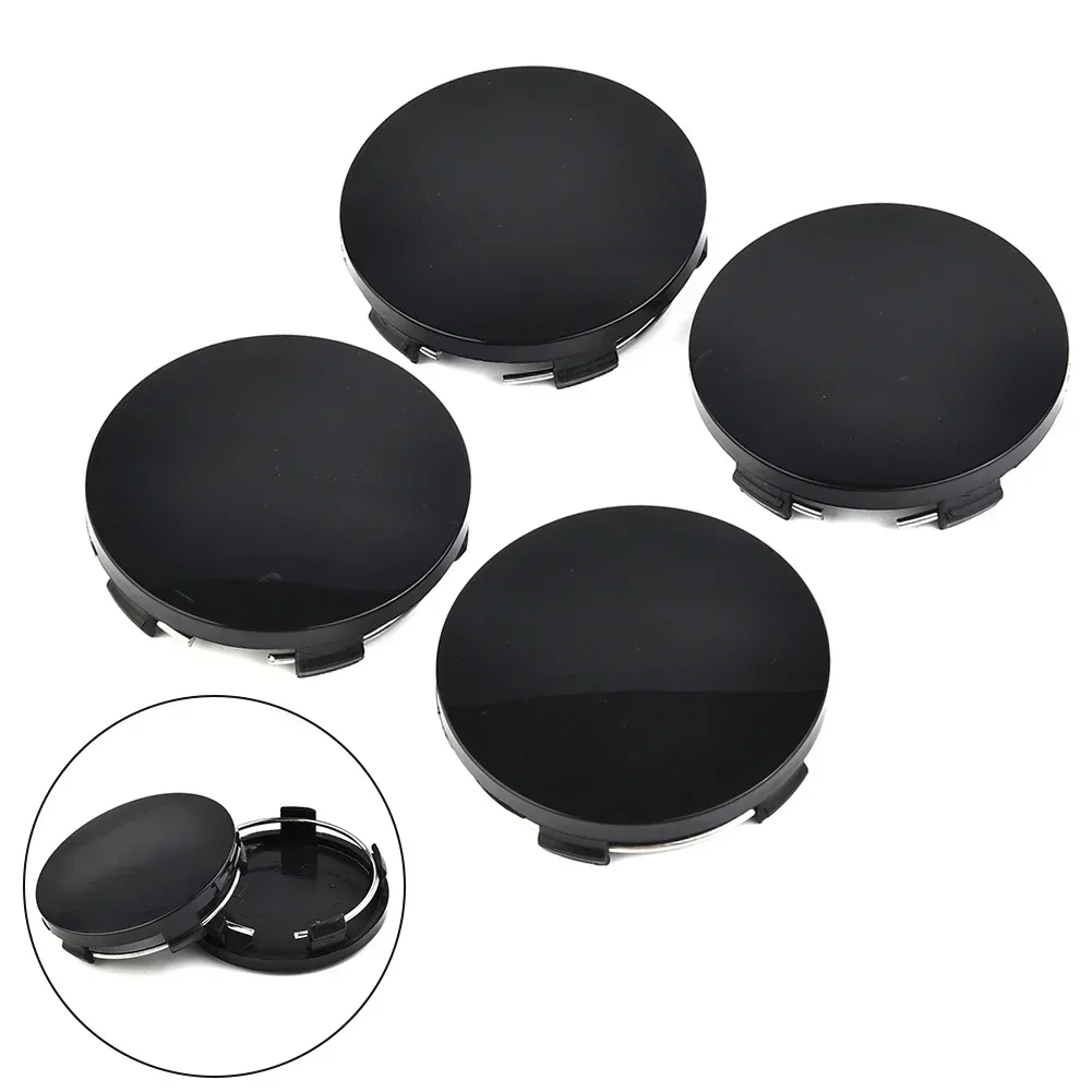 4PCS Car Hub Center Covers 60mm  ABS Black Silver Universal Car Vehicle Wheel Hub Center Cap Cover Protector Decorations