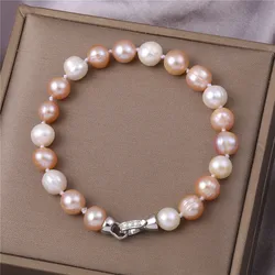 Bracelet For Women Natural Freshwater Pearl Beads High Quality Irregular Shape Punch Loose Beads For Jewelry 17cm Clasp Bracelet