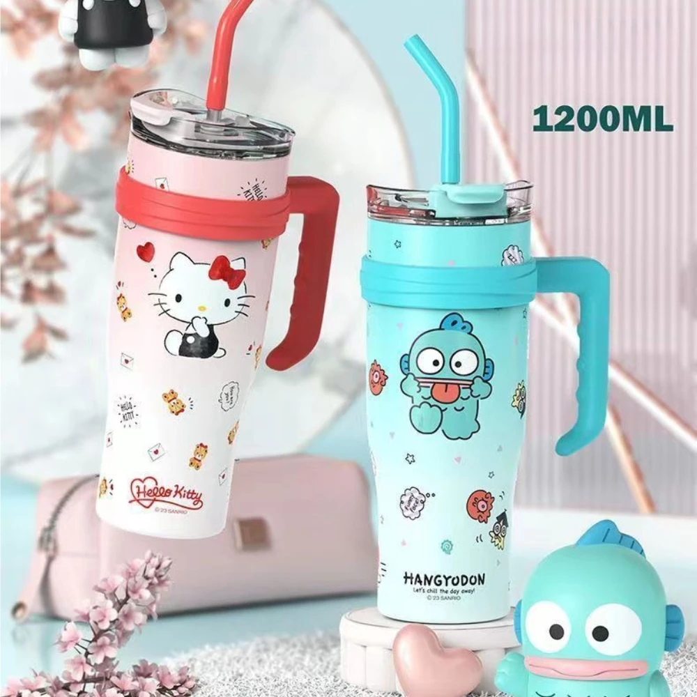 Botella de Acero Inoxidable Premium Kawaii Sanrio HelloKitty My Melody Kuromi, Gran Capacidad, Esencial para Hidratación en Movimiento, Anime