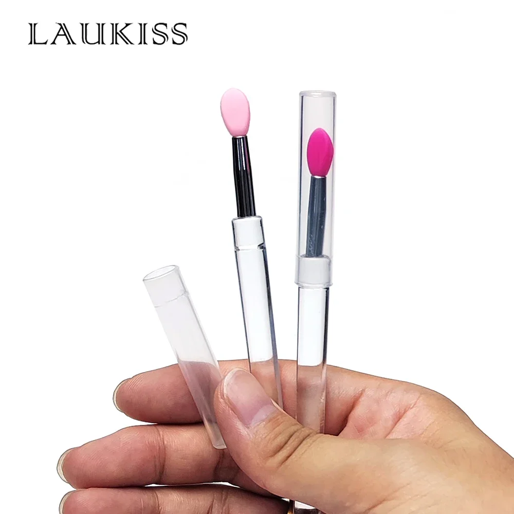2PCS Reusable Silicone Lip Brush With Cover Multifunctional Makeup Tool for Lipstick Lipgloss Lip Balm Soft  Applicator Brushes