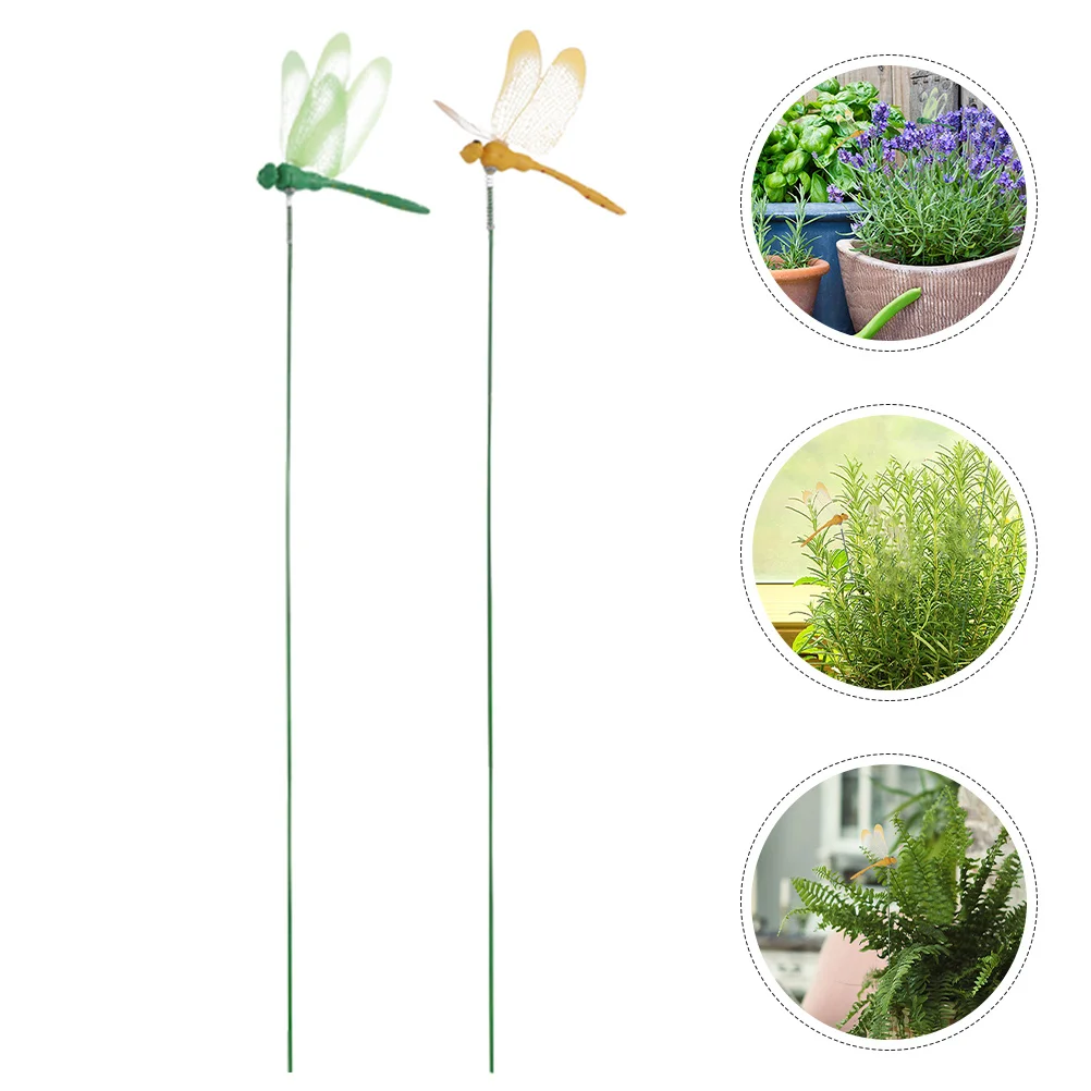 

24pcs Simulation Dragonfly Decor Garden Stakes Lifelike Outdoor Lawn Decoration For Yard Patio Flowerpot Artificial Insect