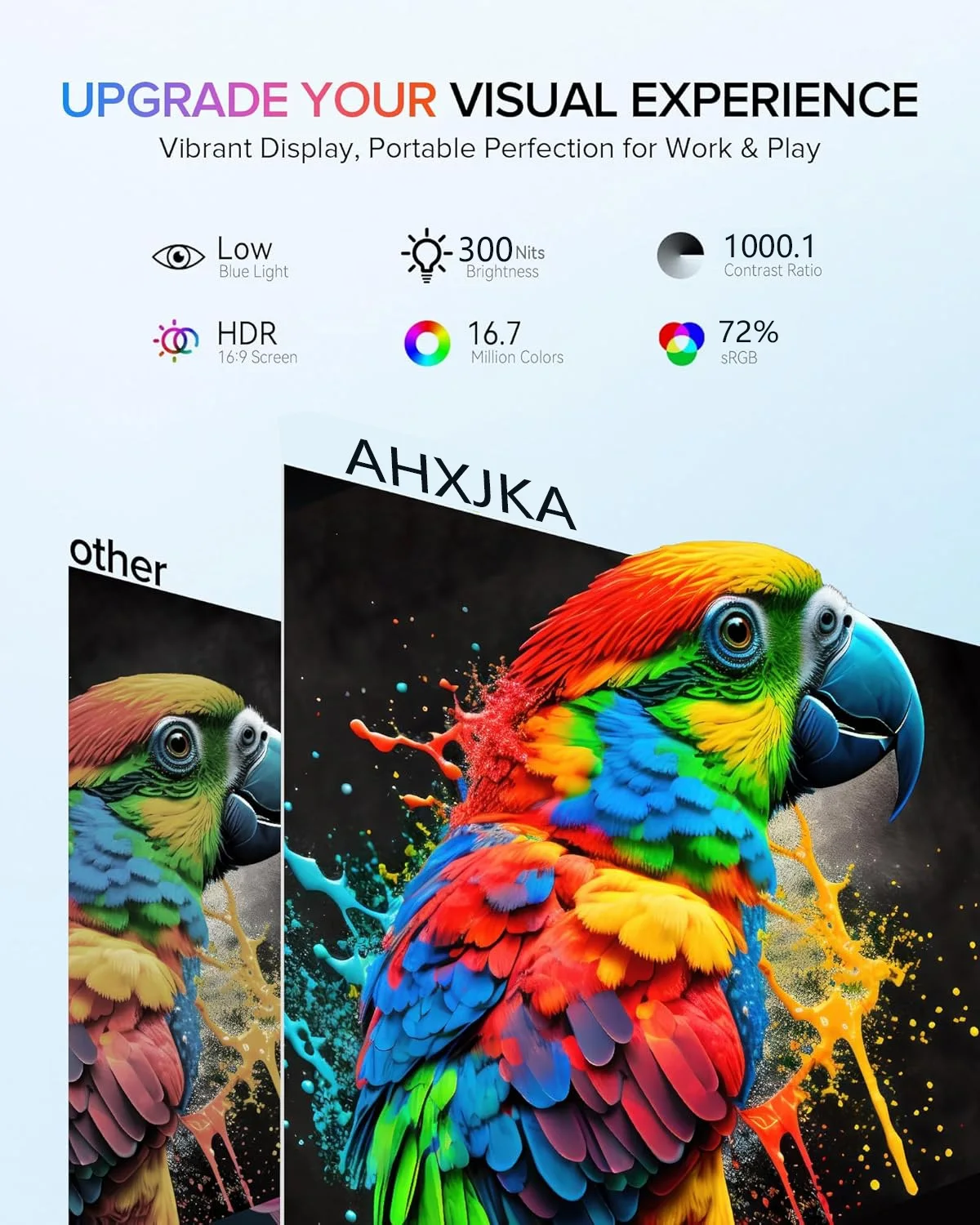 AHXJKA 17.3 Inch Portable Monitors 72%sRGB 1600*900P IPS With Type-C Mini HDMI For Laptop Phone XBox  PS4/5 Mac SwitchExtender