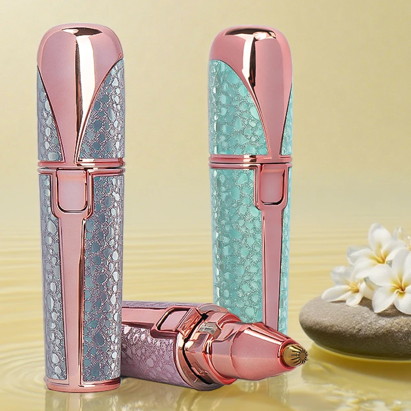 Portatile 2 IN 1 Epilatore Elettrico Rasoio Sopracciglia Corpo Viso Labbro Rimozione Dei Capelli Mini Indolore Rasoio Da Barba Rasoio LED Incorporato