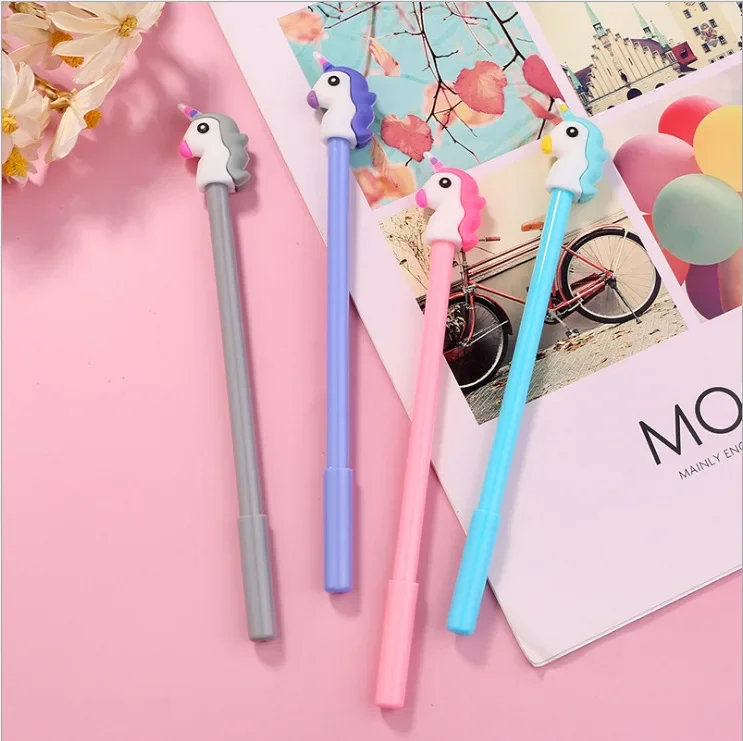 36Pcs Wholesale Cute Stationery Cartoon New Unicorn Gender Pen, Creative Student Fresh Stationery, Office Signature Pen