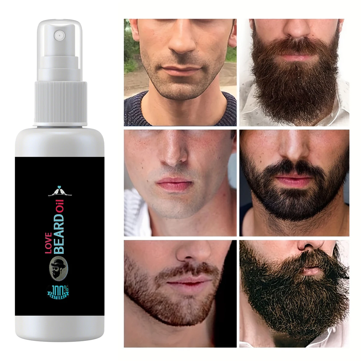 Hair Growth Nourishing Beard Care Gentle Thick Beard Care Serum Spray Beard Raw Growth Solution