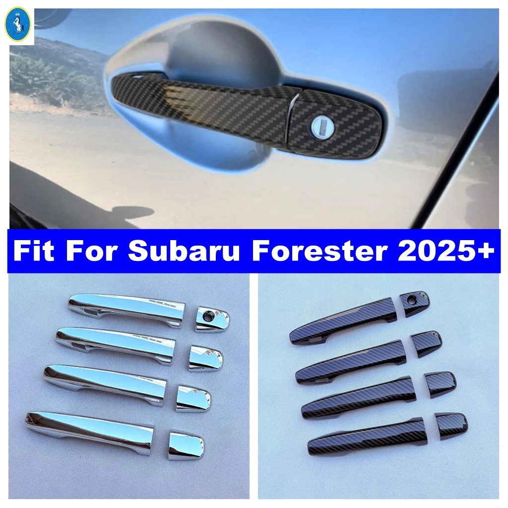 

Car Outer Door Handle Decoration Protection Cover Trim For Subaru Forester 2025 ABS Black / Chrome / Carbon Fiber Accessories