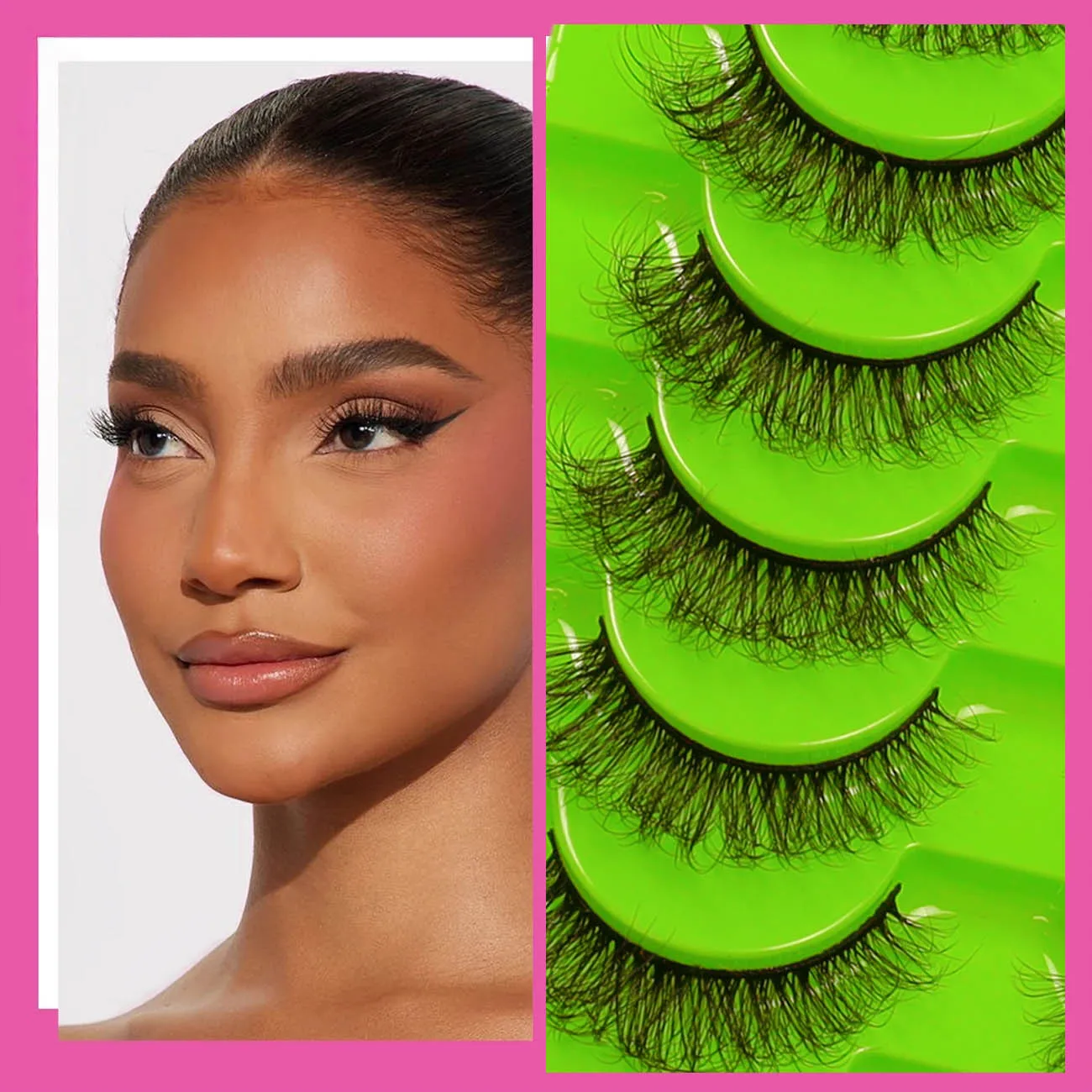 新しい 6D まつげメイクアップまつげ 10 組、柔らかくふわふわのまつげ、手動で再利用できるつけまつげ、ショート ナチュラ