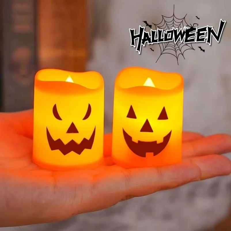 6Pcs LED Candle Light Battery Powered Pumpkin Skull Ghost Spooky Light Halloween Party Decora Ambiance Electronic Candle Lights - view 5