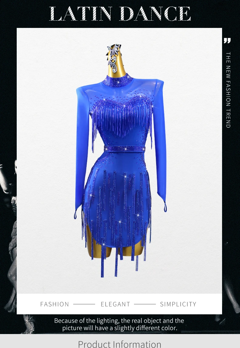 2026 Lateinamerikanische Tanzkleidung Mädchen Elegantes Partykleid Damen Abendkleid Kabarettanz-Set Damen Wettbewerbs- und Amerikanisches Übungskostüm – Detail 2