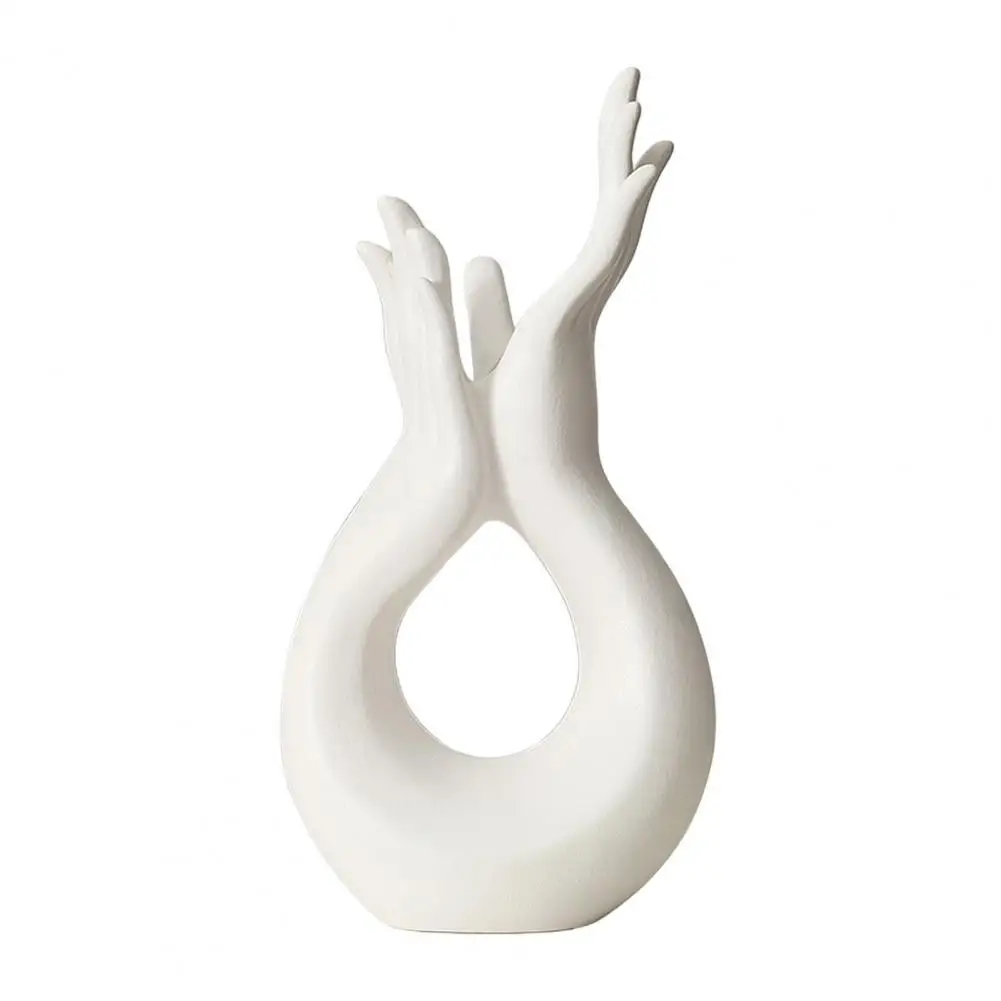 Decorative Vase Modern Minimalist Hand-shaped Ceramic Vase for Floral Plants Home Office Decor