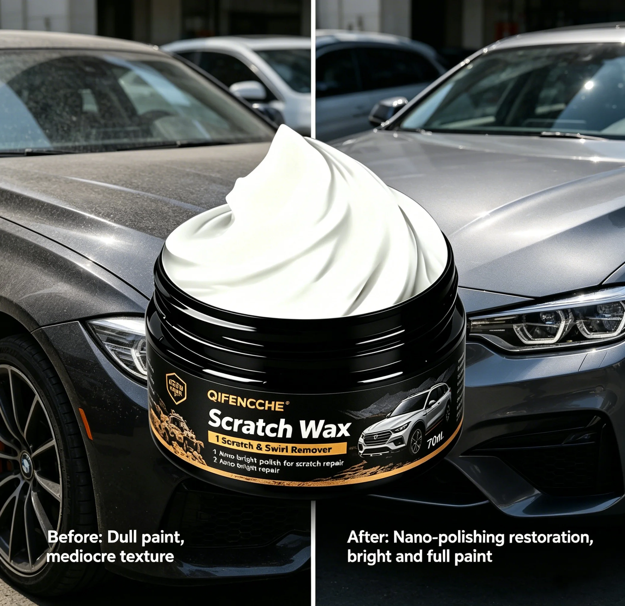 Car Scratch  Wax Nano Brightening Swirl Marks Repair Universal for All Car Paint Colors Auto Detailing Paint Restoration
