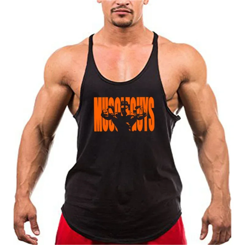 Muscle Guys Gym Tank Top Men Workout Clothing Bodybuilding Stringer Running Vests Cotton Y Back Singlets Debardeur Fitness Homme