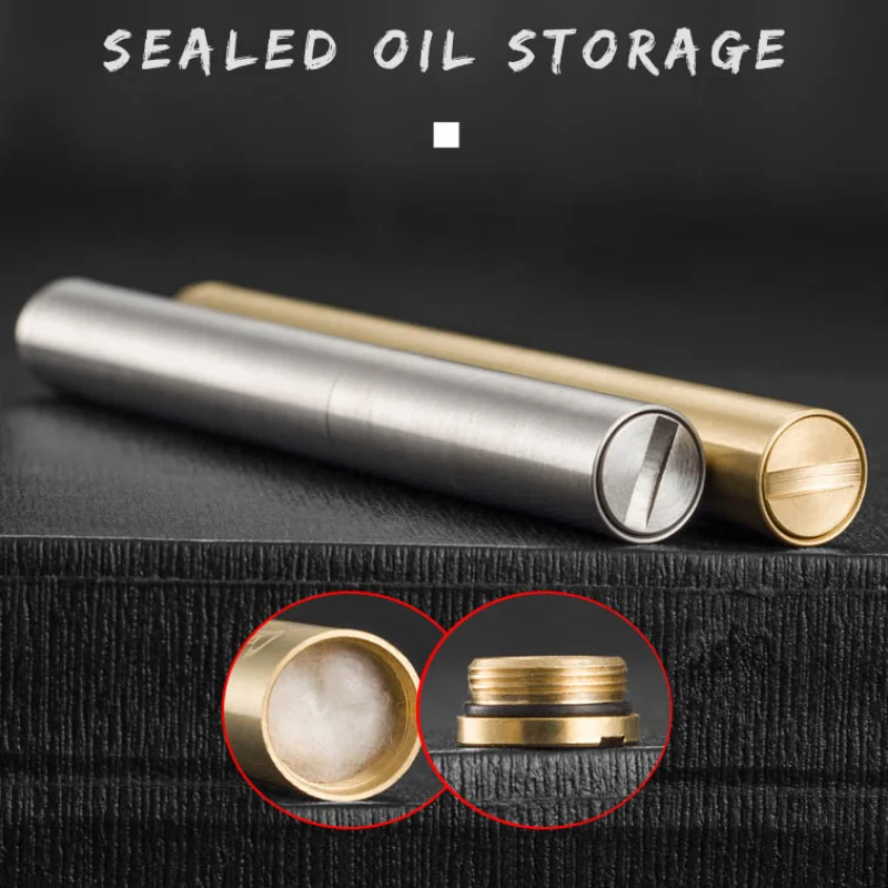 2022 Kerosene Pure Copper Compact Lighter Cylindrical Nunchaku Cigarette Lighter Special-shaped Retro Pull Lighter Best Gift