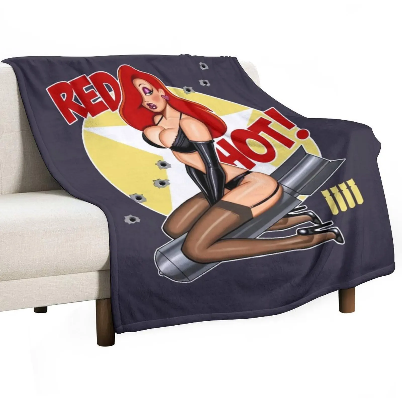 Red Hot Nose Art Jessica Rabbit 17 T Best Women 90s Retro Unique Best Hot Idea Throw Blanket Luxury Brand for sofa Blankets