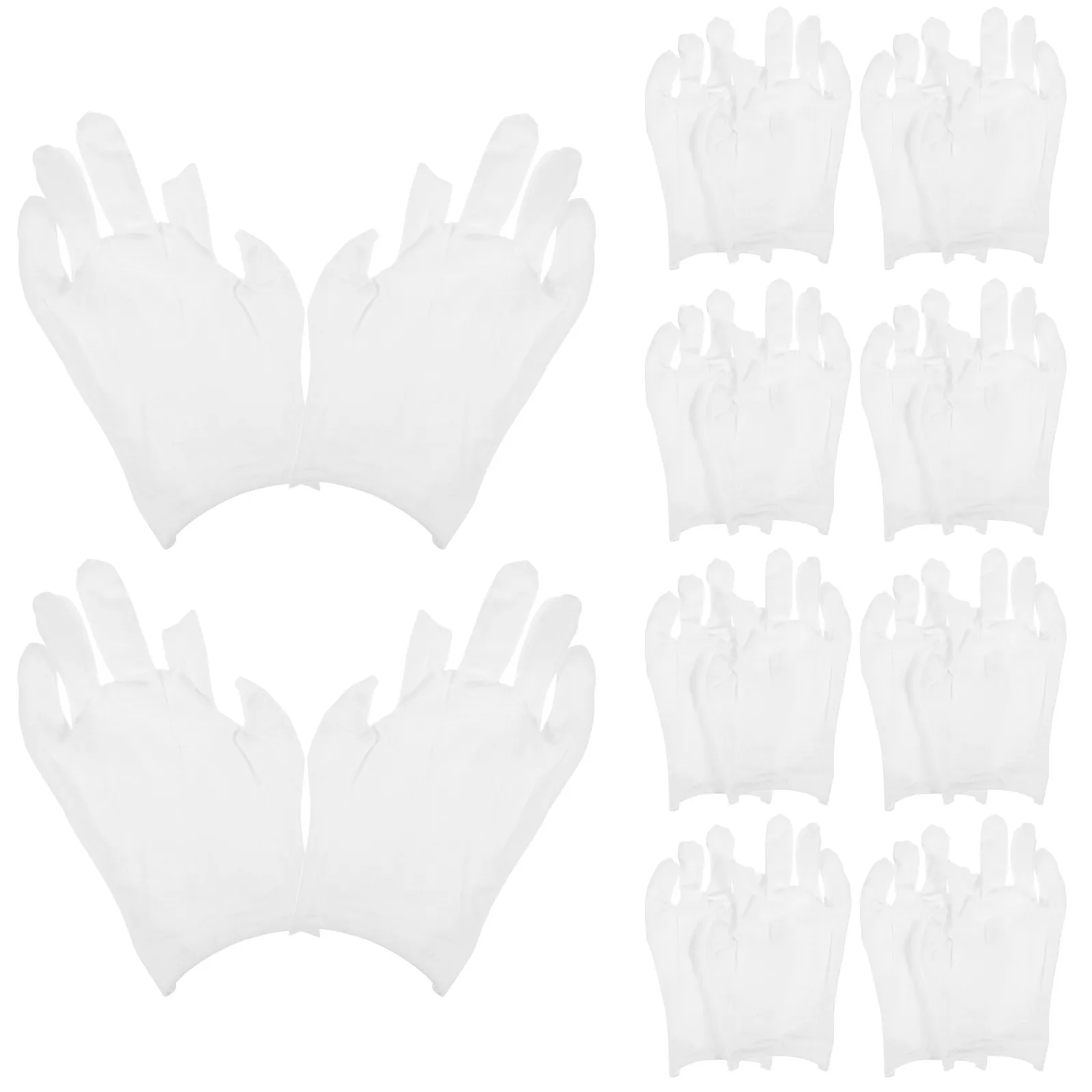 

12 Pairs White Cotton Gloves for Dry Moisturizing Overnight Work Mitts Soft Comfortable Breathing Adult Men Women