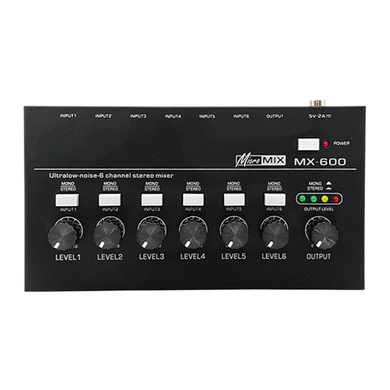 

MX600 Ultra Low-Noise 6-Channel Line Mixer Stereo/Single Track Switch Microphone Preamplifier