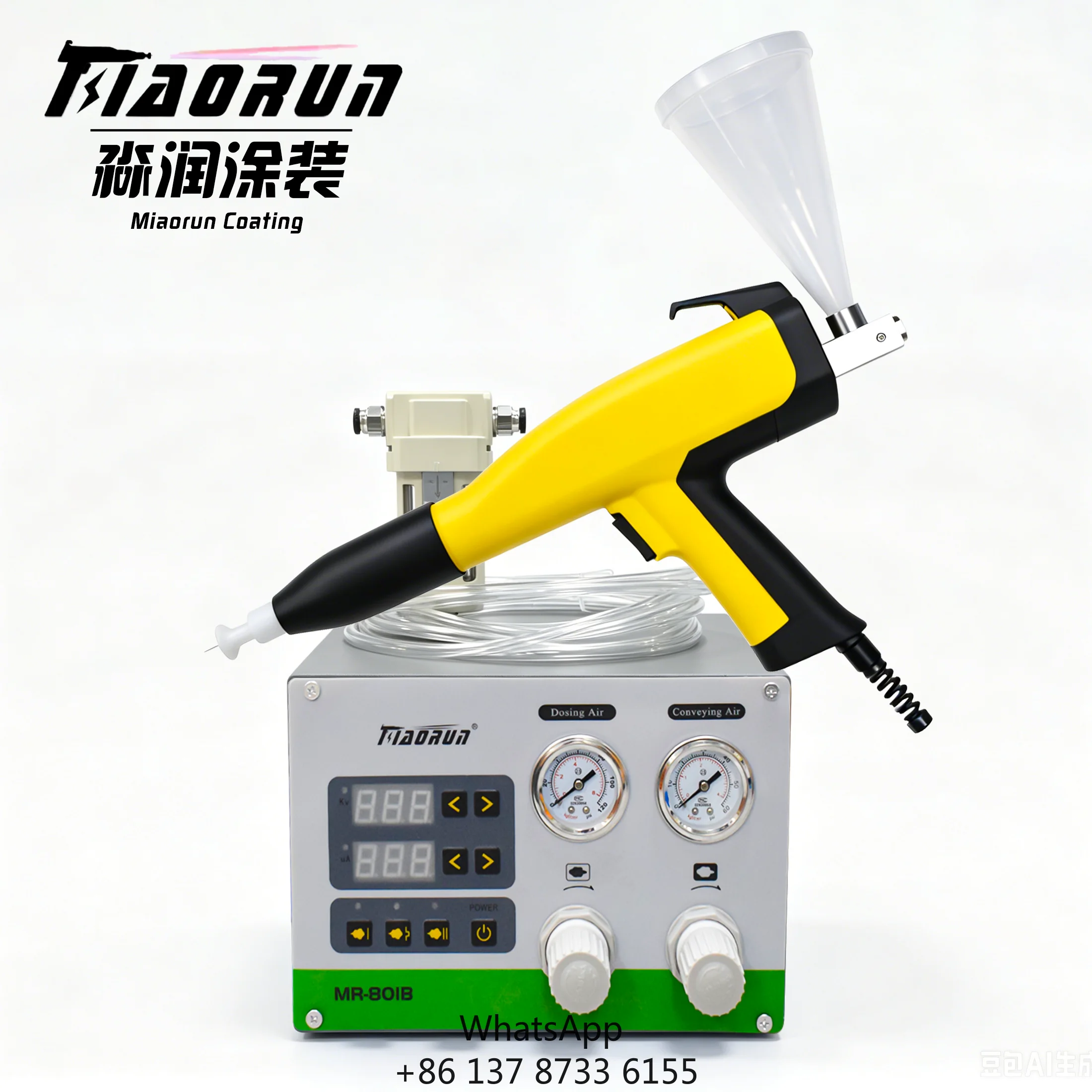 Lab Test Powder Coating Equipment Small Funnel Type Electrostatic Spray Gun