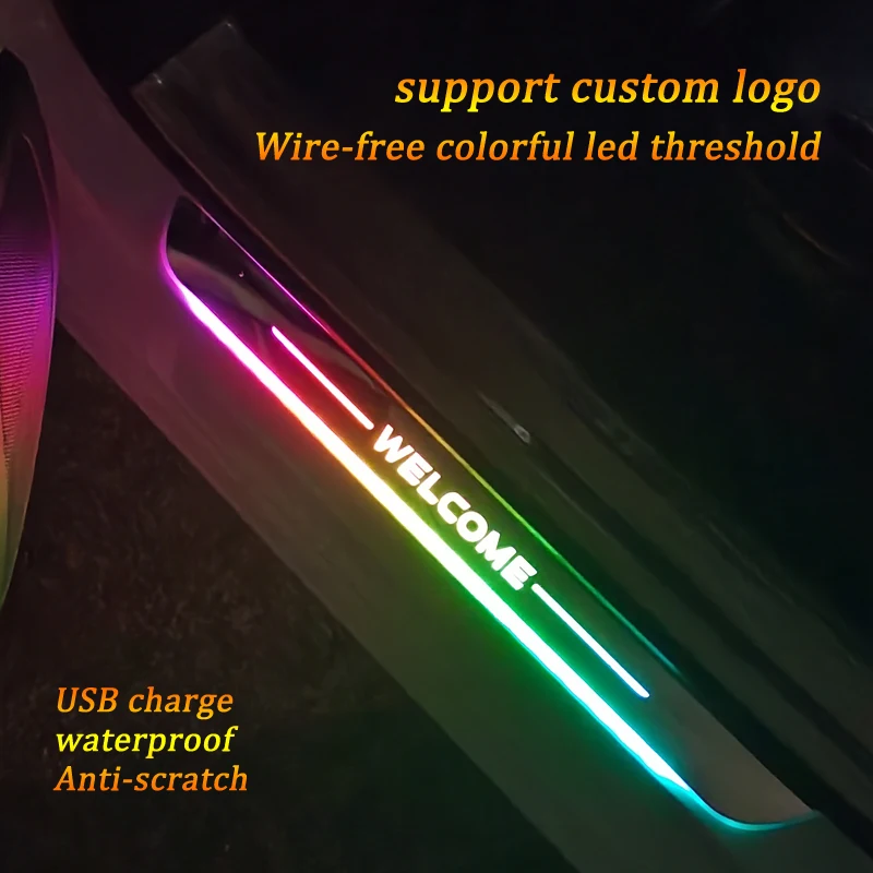 

Car Door Sill Trim Pedal For Honda For Toyota For Hyundai For Lexus For Volvo 12V USB Led Dynamic Streamer Light