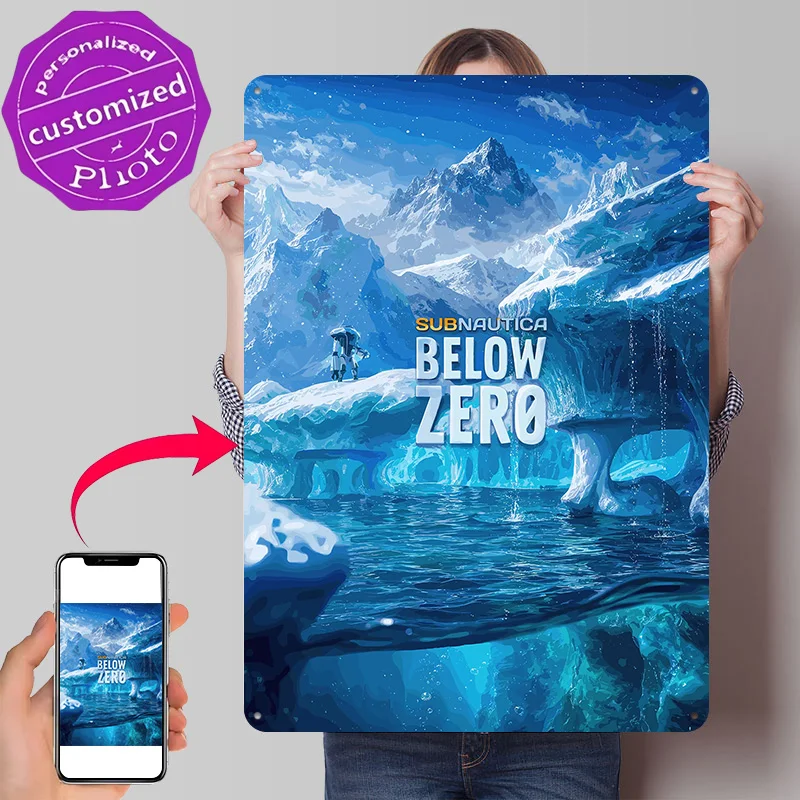 Subnautica Below Zero Game 3D Texture Metal Poster Customized Wall Art Tin Sign Gift for Mancave Modern Home Decoration Room