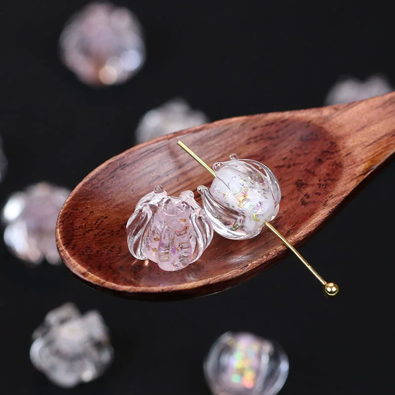 5pcs 12mm Exquisite Lily of the Valley Flower Bud Lampwork Glass Beads For Jewelry Making DIY Bracelet Necklace Earring