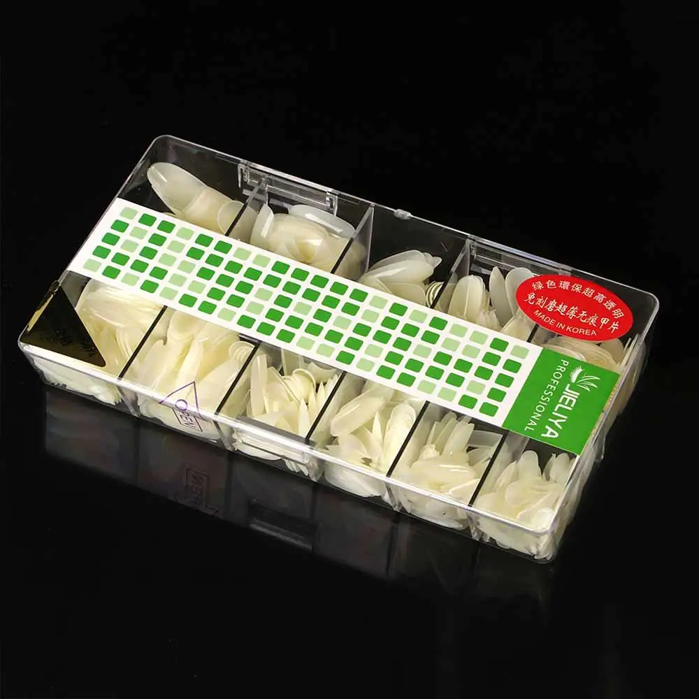 アクリル超薄型プレスオンハーフカバー取り外し可能なフレンチフェイクネイルネイルアートチップオーバル付け爪マニキュア