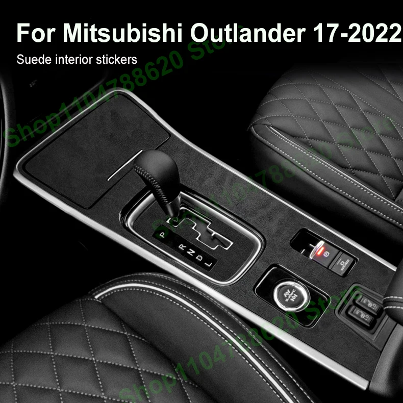 

For Mitsubishi Outlander 2017-2022 Car Suede Door Anti-kick Pad Central Control Gear Panel Decoration Protective Film