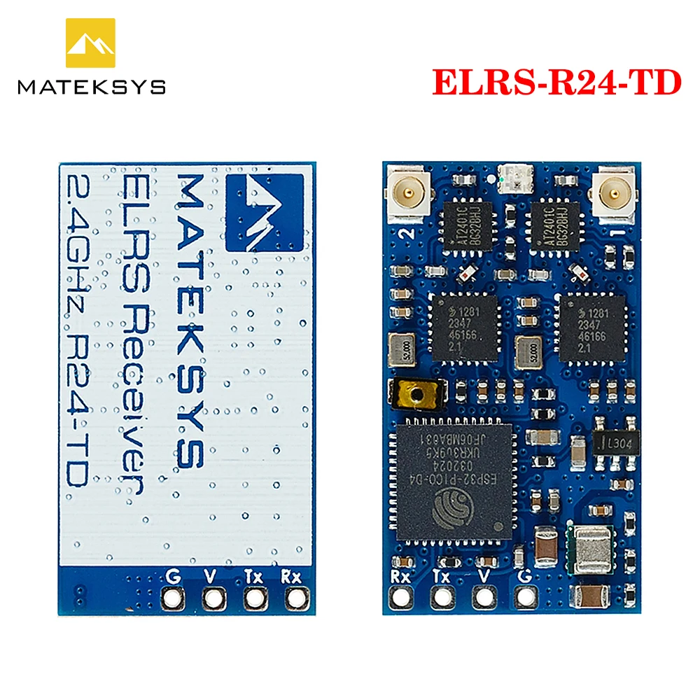 

MATEK MATEKSYS EXPRESSLRS 2.4GHZ TRUE DIVERSITY RECEIVER, R24-TD 2.4GHz ISM 20dbm (100mW) CRSF for RC FPV Drone