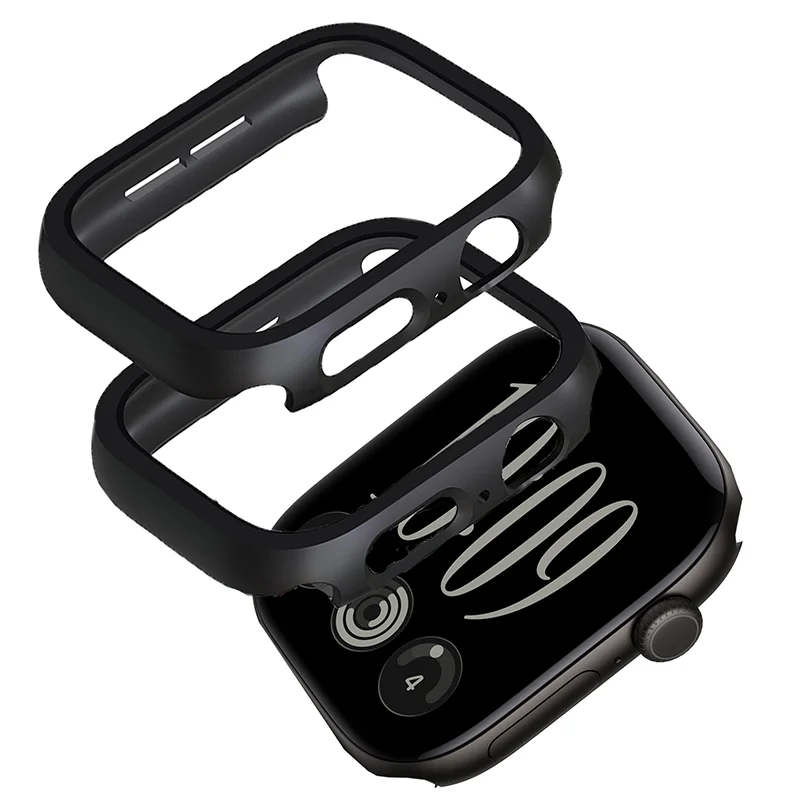 Robuste PC-Schutzhülle für Apple Watch, 41 mm, 45 mm, 46 mm, 44 mm, ohne Displayschutzfolie, Zubehör für iWatch Series 12, 11, 10, 8, 9.