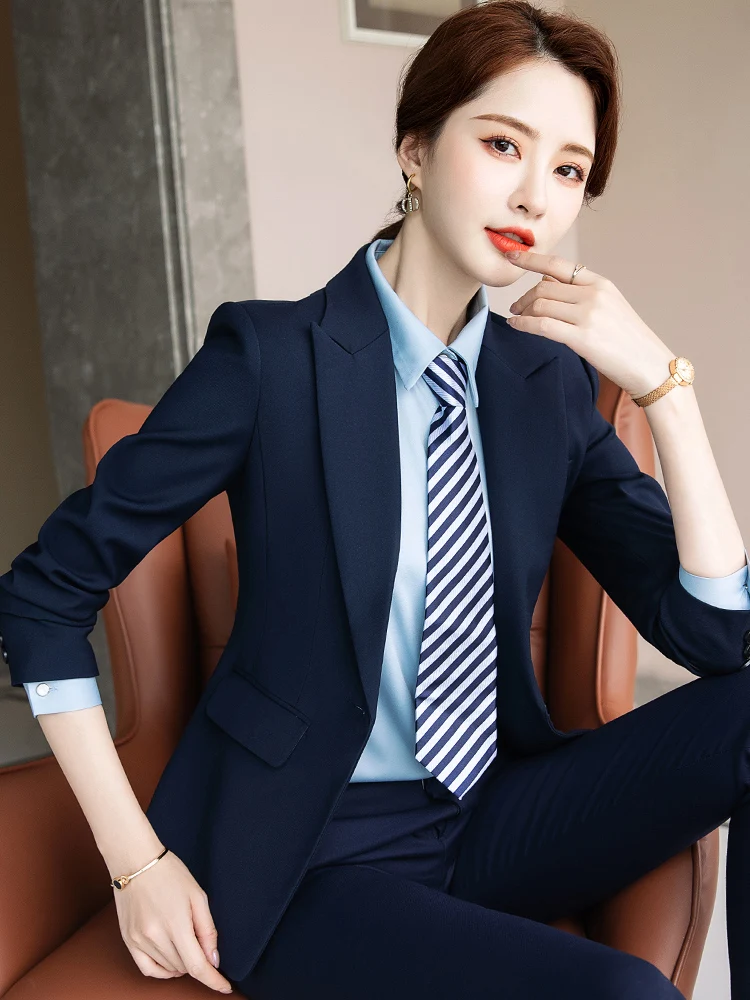 

Профессиональный модный костюм для женщин: комплект для работы на стойке регистрации отеля, офиса или ювелирного магазина, формальная одежда