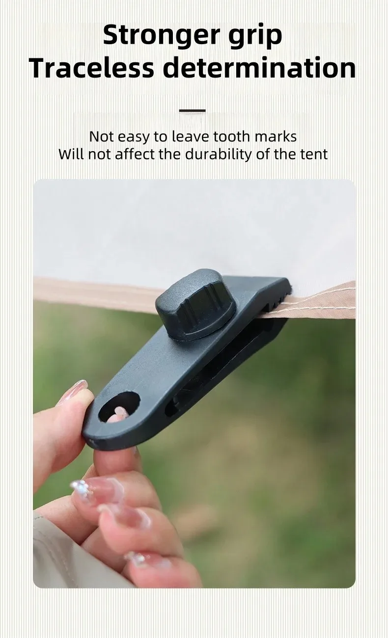 10/20/50pcs Strong Bite Tent Clips Outdoor Tarpaulin Clips Windproof Fixed Camping Tent Clamping Clips Sturdy Tent Clips view 6
