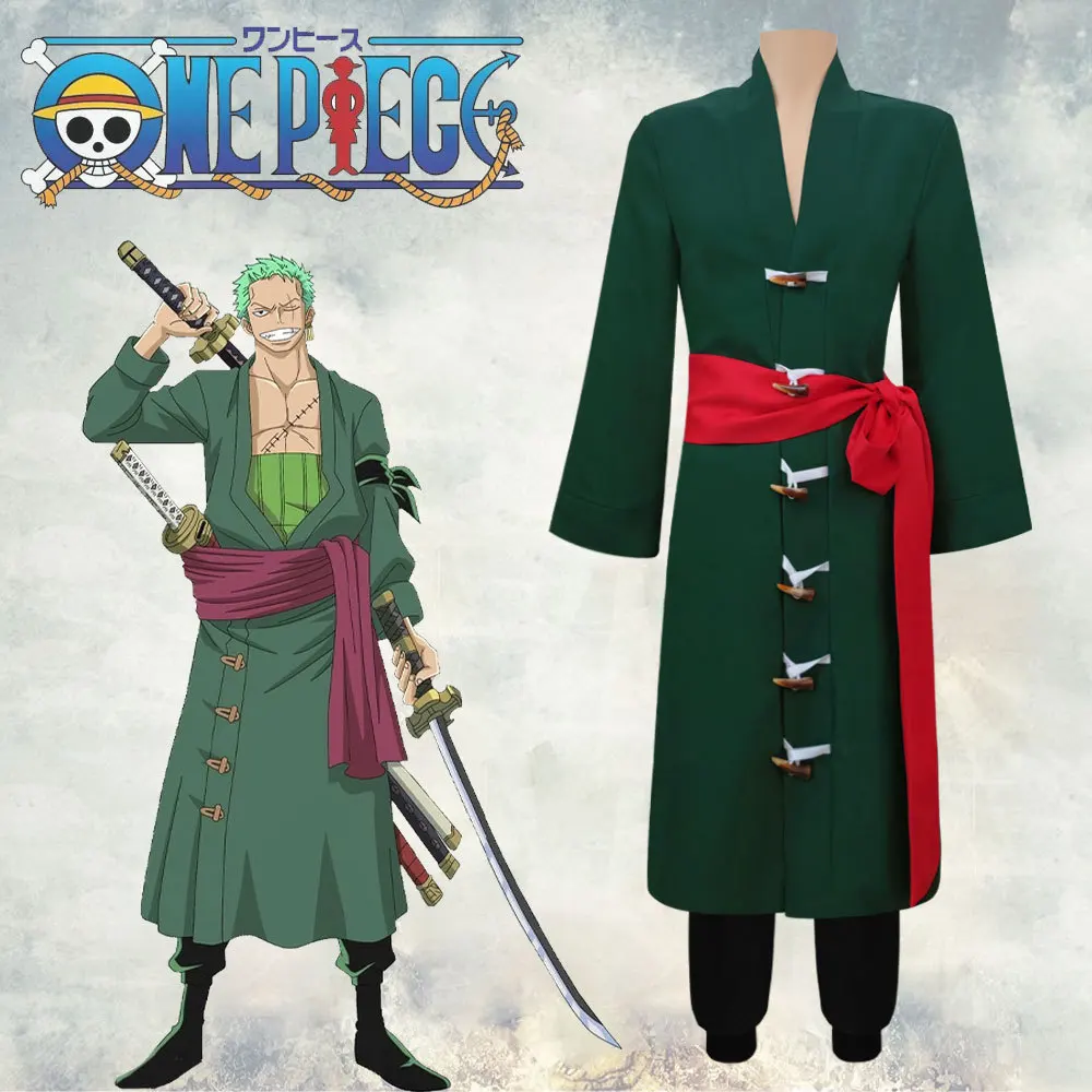 Disfraz COS de Zoro, Wano Country Zoro, dos años después, sombrero de paja, personaje, juego de rol, disfraz de Anime