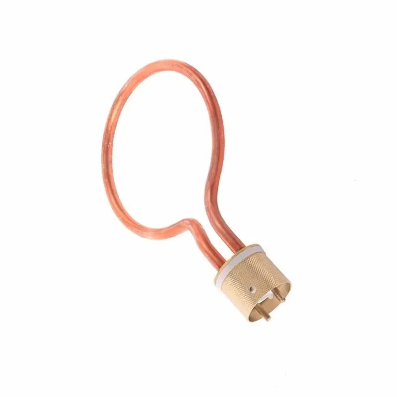 2KW 220V Red Copper Electric Heat Tube for Medical Autoclave,42mm Flange Circular Shape Heating Element for Sterilizing Pan