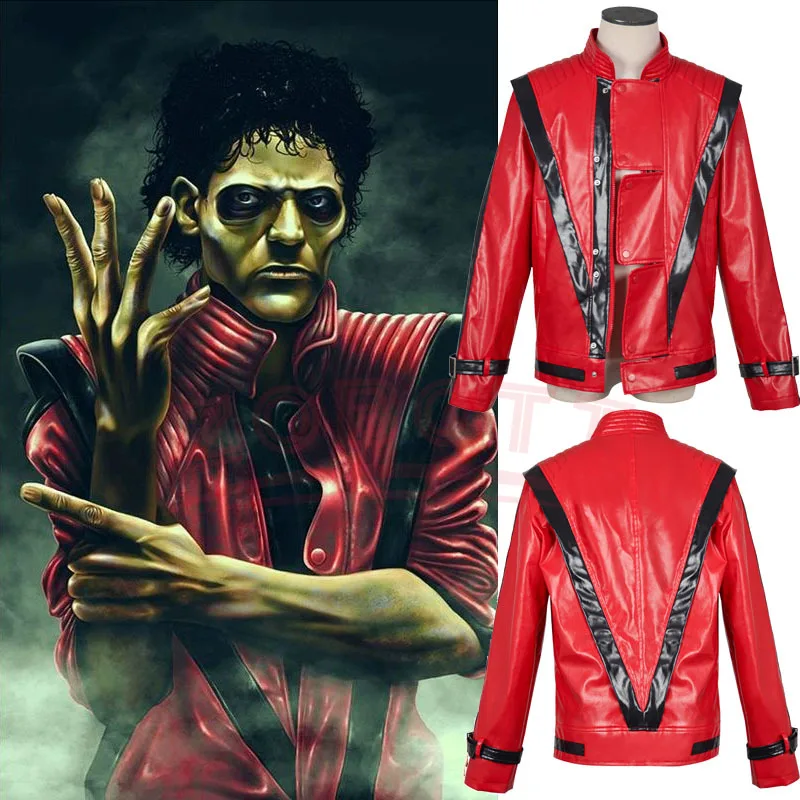 

Men's Cosplay Jacket for Michael Jackson Impersonator Halloween Chirstmas Party Male Top PU Leather Coat Wear Costumes New 2025