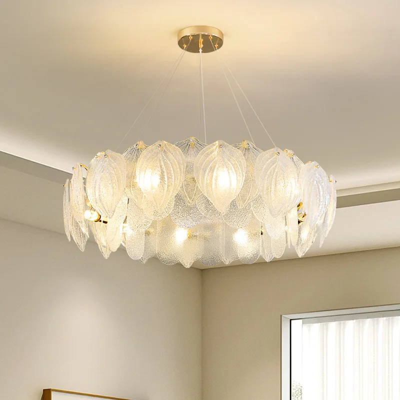 Chandelier, new, cream style, master bedroom, lighting, modern, simple, warm