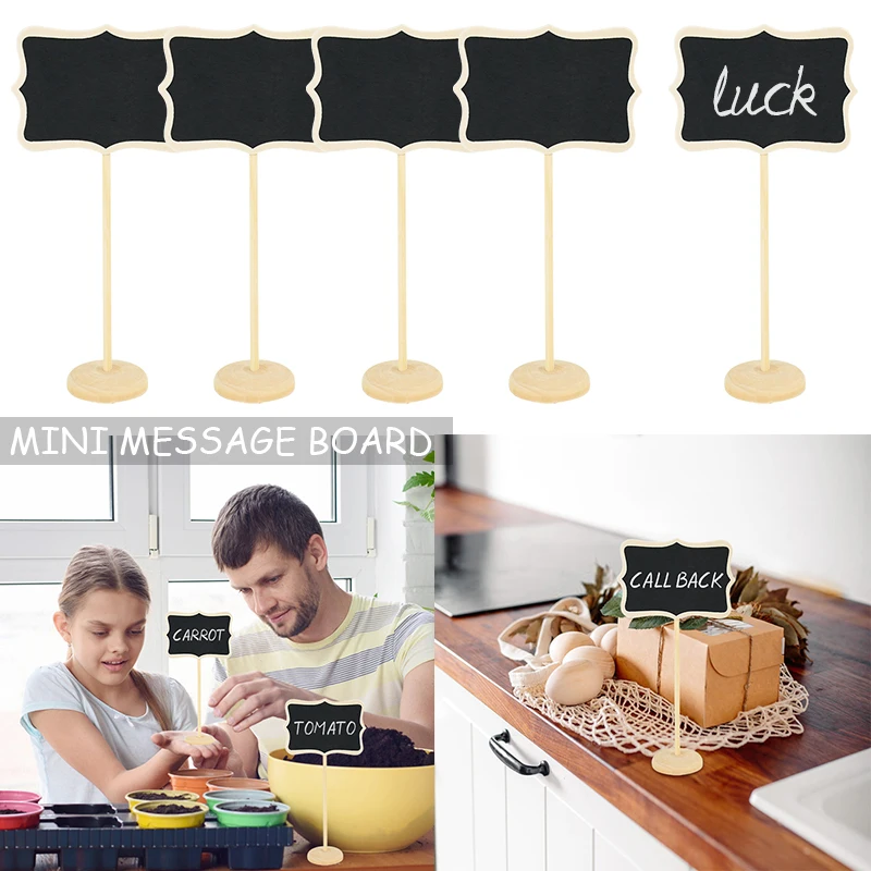 5pcs Mini Blackboard Message Slate Business Card Holder For Home Restaurant Party Memo Label Brand Number Table Price