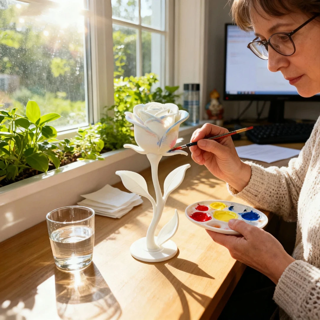 الحلي الوردية الإبداعية المرسومة يدويًا؛ يمكن تلوين الديكور الفني؛ ديكور منزلي شخصي؛ هدية إنشاء يدويا