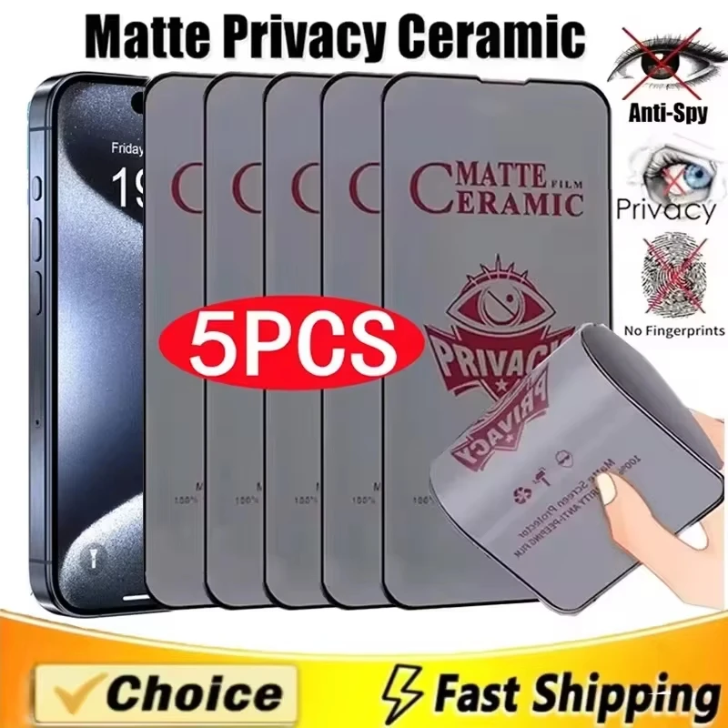 1-5PCS Anti-Spy Matte Film For Samsung A56 A54 A06 A15 A16 A07 A17 A50 A05 A13 A32 A52 A73 A72 Ani-Fingerprint Ceramic Membrane