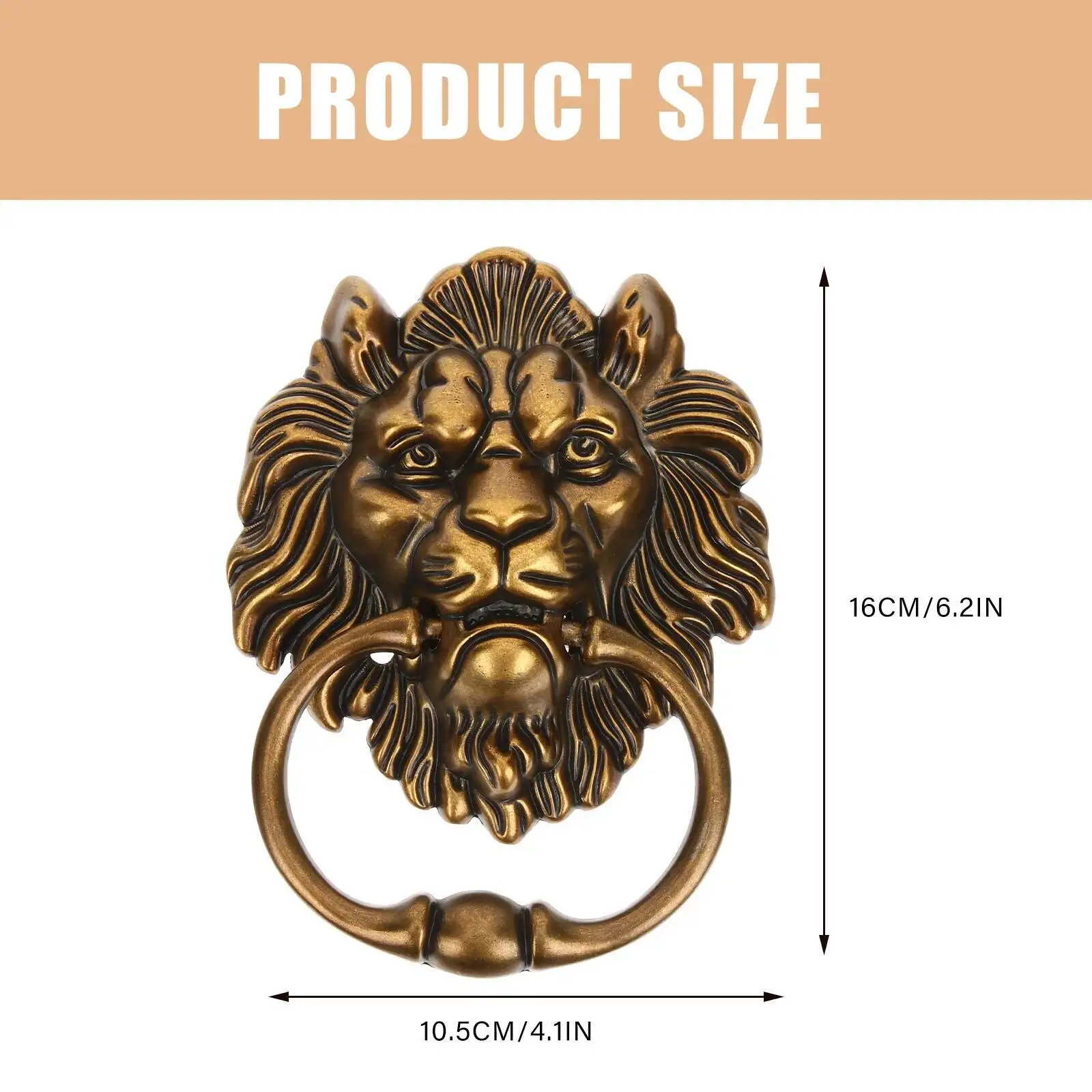 Zinc Alloy Lion Head Door Handle Cabinet Vintage Wardrobe Furniture Knobs Drawer Pulls