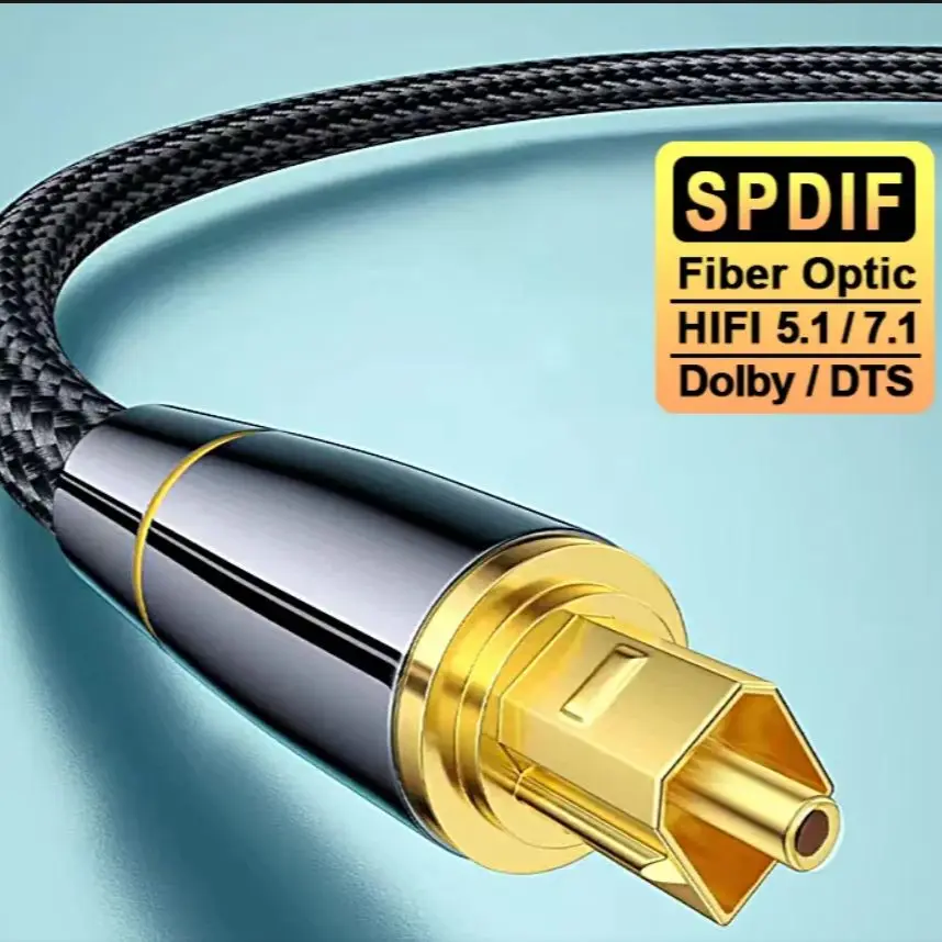 Premium digitales optisches Audiokabel Toslink/SPDIF Coaxial – Dolby Digital/DTS 5.1 für Soundbar, Heimkino, PS4, Verstärker – Detail 1