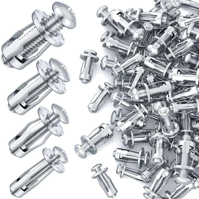 A76I-40Pcs M 4 M5 M6 M8 Petal Nuts,Expansion Screw Jack Nut,For Hollow Wall Iron Plastic Polywoodpressboard Hardboard Silver