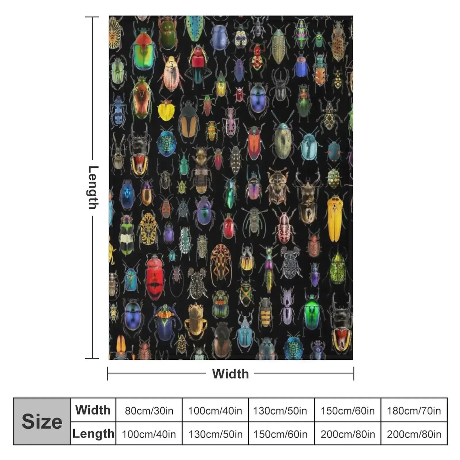 Beetles (Not the Rock Band) Throw Blanket couch cozy soft plush fuzzy picnic outdoor blanket