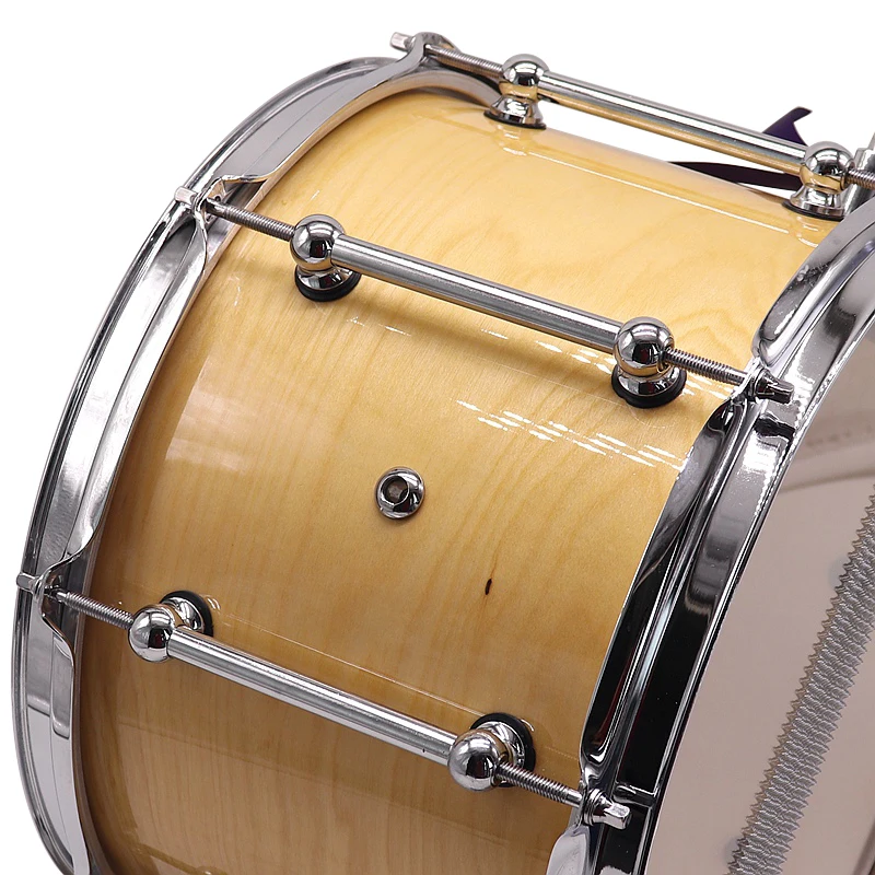 12 Inch Snare Drum 8 Hole Drum Birch Wood Glossy Gold Color for Drum Player