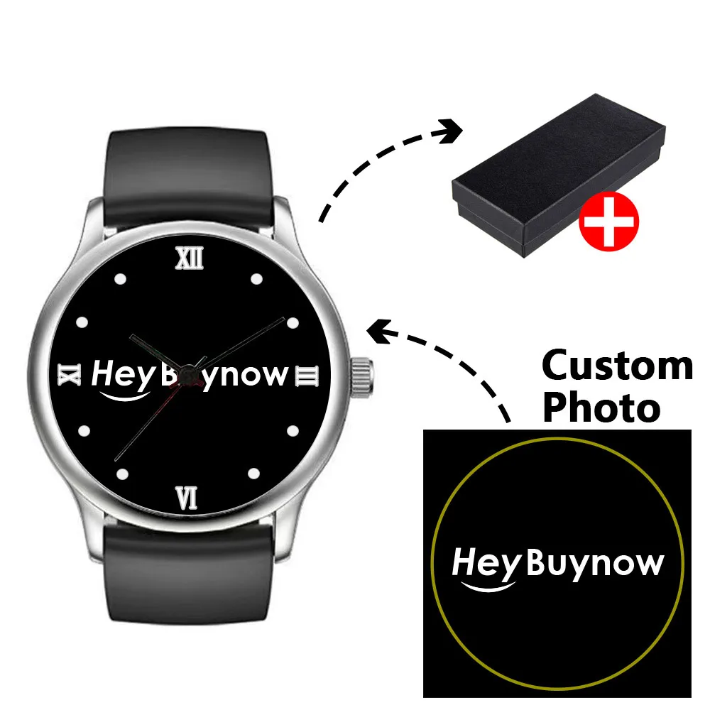 Send Your Picture 3D Image Customized Dial Pattern Logo Printed Silicone Strap Quartz Watch for Valentine\'s Gift